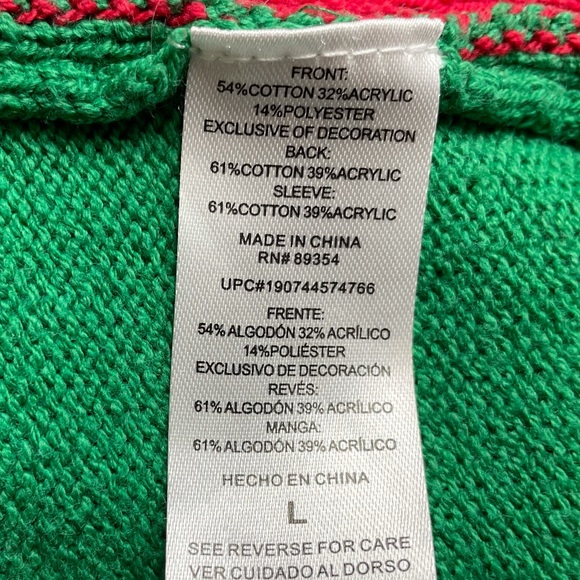 To Be Jolly Mrs. Elf Women’s Crewneck Christmas Sweater Sz Large - Picture 8 of 8